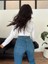 Kadın Gömlek Crop Slim Fit Dar Kesim Beli Lastikli 4