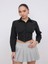 Kadın Gömlek Crop Slim Fit Dar Kesim Beli Lastikli 4