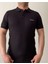 Siyah Polo Yaka Erkek T-Shirt %100 Pamuk, Minimal Stil, Gömlek Yaka Formu 1