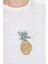 Ananas Baskılı Taşlı T-Shirt - Ekru 2