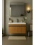 Arista 80 cm Ahşap Renkli Mdf, Seramik Lavabolu, Alt ve Üst Dolaplı, Üst Dolap Aynalı, Banyo Dolabı Takımı 1