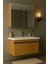 Arista 80 cm Ahşap Renkli Mdf, Seramik Lavabolu, Alt ve Üst Dolaplı, Üst Dolap Aynalı, Banyo Dolabı Takımı 4