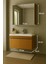 Arista 80 cm Ahşap Renkli Mdf, Seramik Lavabolu, Alt ve Üst Dolaplı, Üst Dolap Aynalı, Banyo Dolabı Takımı 6