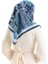Karaca Desenli Kupra Eşarp 81089-01 Lacivert Bebek Mavisi 3