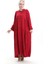 Yarım Düğmeli Kolu Lastikli Elbise 0091-03 Bordo 3