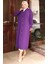 Boydan Düğmeli Uzun Tunik 0096-05 Mor 2