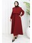 Gömlek Yaka Bolero Detaylı Elbise 2051-03 Bordo 1