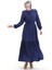 Kolu Lastkli Düğmeli Elbise 0104-05 Lacivert 2
