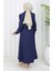 Gömlek Yaka Bolero Detaylı Elbise 2051-01 Lacivert 5