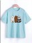 Kanka Ayıcık Baskılı Oversize Pamuklu Çocuk T-Shirtü 1