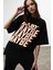 Baby Maybe Baskılı Siyah Oversize T-Shirt 1