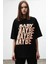 Baby Maybe Baskılı Siyah Oversize T-Shirt 2