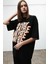 Baby Maybe Baskılı Siyah Oversize T-Shirt 3