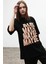 Baby Maybe Baskılı Siyah Oversize T-Shirt 4