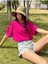 Büyük Beden Stay Strong Baskılı Fulya Oversize T-Shirt 2