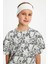 Kız %100 Pamuklu Penye T-Shirt Bandana 2\'li Takım Spor Rahat Best Of Koleksiyonu 2