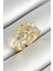 Pirinç Göz Figürlü Zirkon Taşlı Gold Renk Ayarlanabilir Kadın Yüzük - TJ-BYK3786 1