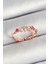 Pirinç Papatya Figürlü Zirkon Taşlı Rose Gold Renk Ayarlanabilir Kadın Yüzük - TJ-BYK3780 1