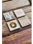 Yeni Yıl Yılbaşı Baskılı Doğal Taş Bardak Altlığı 4'lü Set Tile - Coaster Set 2