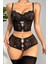 Özel Bölgesi Açık Siyah Dantelli Büstiyer Takım 1
