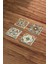 Elite Yeşil Tile Desen Temalı Doğal Taş Traverten Bardak Altlığı 4 Lü Set 1 Adet 4