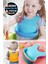 Elite Mavi Slikon Plastik Çocuk Mama Önlüğü - Kolay Kullanım ve Temizlik Silikon Bebek Yemek 1 Adet 4