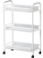 Elite Hornavan Tekerlekli Servis Arabası - Sehpası - Metal / Beyaz - 26 x 48 x 77 cm 1 Adet 1