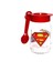 Elite Superman Kaşıklı Cam Mama Kabı Yemek Kabı Atıştırmalık Kabı 1 Adet 370 cc 1 Adet 1