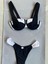 Kalın Askılı Beyaz Şeritli Bikini Takımı 3