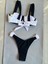 Kalın Askılı Beyaz Şeritli Bikini Takımı 4