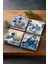 Japon Sanatı, Fuji Dağı, Büyük Dalga, Çini Sanatı Yelkenli Gemi Taş Bardak Altlığı 4'lü Set 10X10CM 1