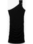 Astarlı Aksesuar Detaylı Slim Fit Drapeli Mini Tek Omuz Elbise 1
