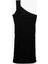 Astarlı Aksesuar Detaylı Slim Fit Drapeli Mini Tek Omuz Elbise 2