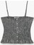 Düğme Detaylı Ip Askılı Bürümcük Slim Fit Crop Bluz 3