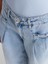 71995 Önü Fletolu Geniş Denim Pantolon-Mavi 4