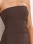 91368 Straplez Midi Elbise-Kahve 5