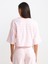 30282 Crop Bisiklet Yaka Tshırt-Pembe 2