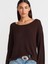 10706 Oval Yaka Yumuşak Dokulu Triko Kazak-Koyu Kahve 4