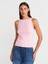 21048 Halter Yaka Top-Toz Pembe 1