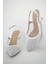 Pet Topuklu File Abiye Ayakkabı Beyaz 4