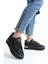 Mına Bağcıklı Ortopedik Taban Kadın Sneaker Spor Ayakkabı Cst - Siyah/gümüş 1