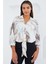 Oversize Dökümlü Crop Saten Gömlek 906 - Kahverengi 1