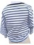 Kız Çocuk T-Shirt Belden Lastikli Crop Ekru Siyah Çizgili 5