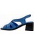 Kadın Hakiki Deri Topuklu Ayakkabı Mavi - 38 3