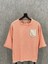 Oversize Yıkamalı Pamuk Keten Turuncu Tshirt 1