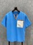Oversize Nopeli Pamuk Keten Bohem Mavi Tshirt 1