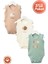 Unisex %100 Organik Pamuklu Love Baskılı 3-6-9-12 Ay 3lü Kolsuz Atlet Bebek Body Zıbın 1