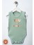 Unisex %100 Organik Pamuklu Love Baskılı 3-6-9-12 Ay 3lü Kolsuz Atlet Bebek Body Zıbın 2