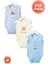 Erkek Bebek %100 Organik Pamuklu Bohem Baskılı 3-6-9-12 Ay 3lü Kolsuz Atlet Bebek Body Zıbın 1