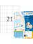 4668 Evrensel Etiket Dın A4 70 x 42,3 Mm, 100 Yaprak, Kağıt, Mat Kendinden Yapışkanlı, Basılabilir, 2.100 Yapışkan Etiket, Beyaz 1